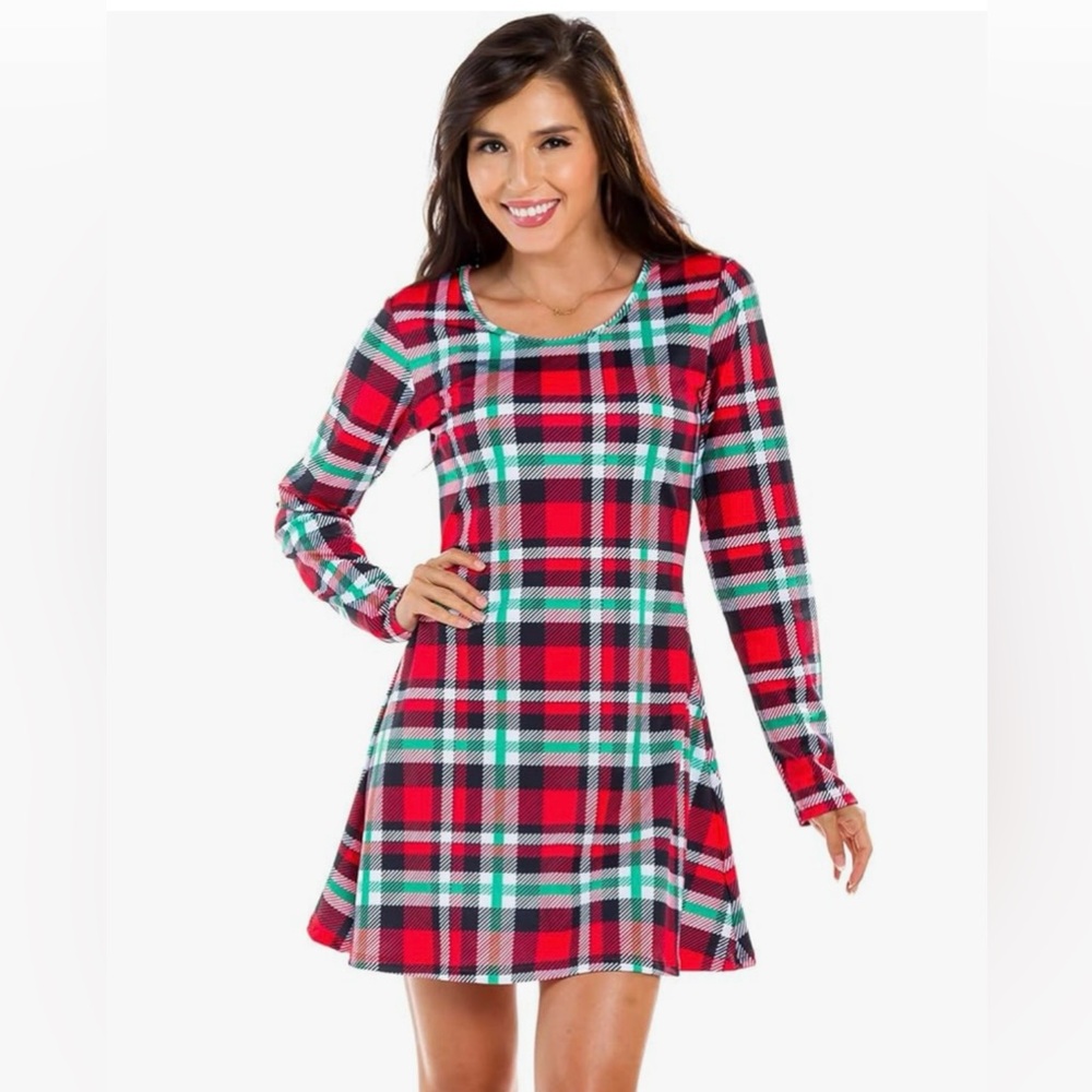 NEW Tipsy Elves Women's PLAID CHRISTMAS Dress Size XL